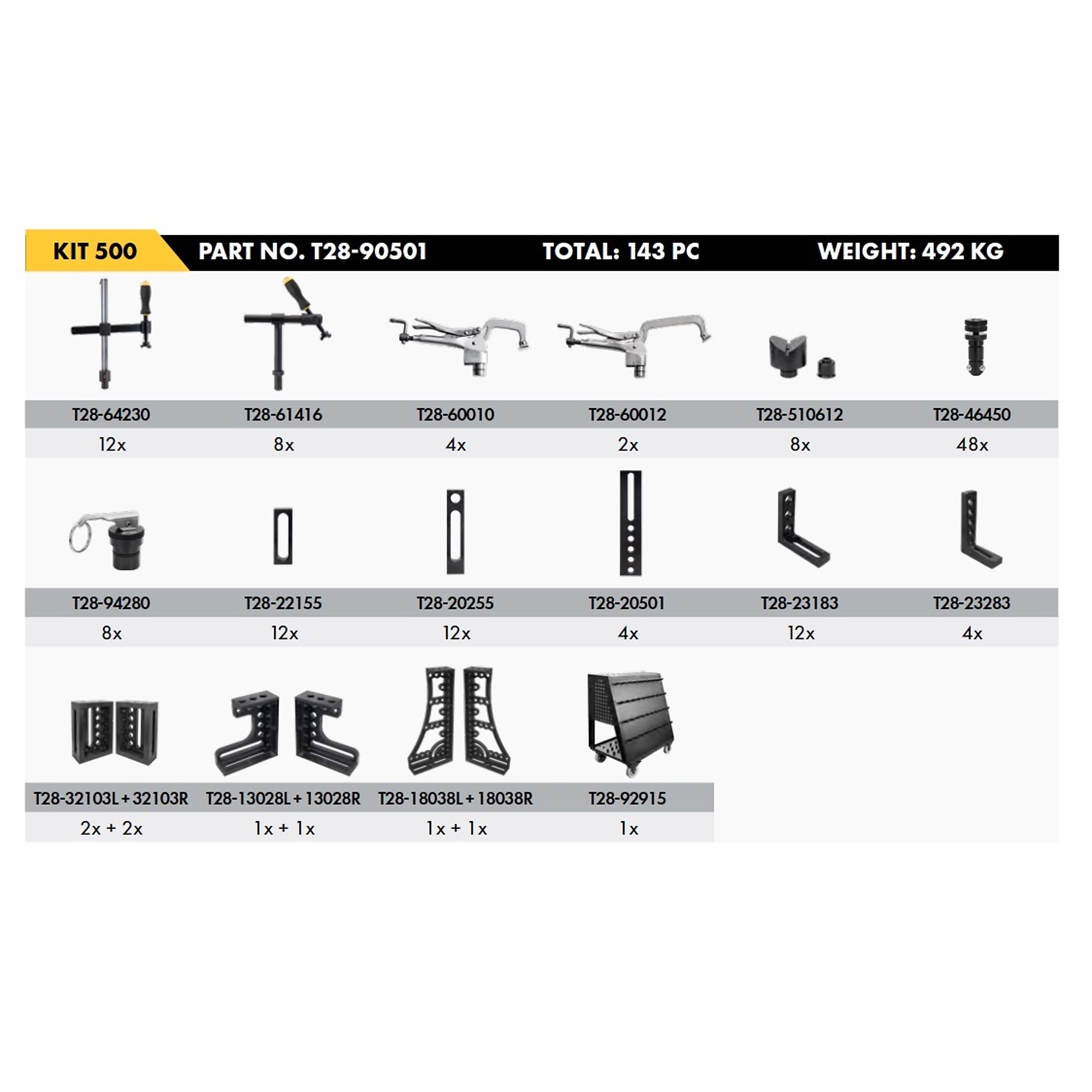 Strong Hand Tools Welding Table Fixture Kit; 143-Pc., Model# T28-90501